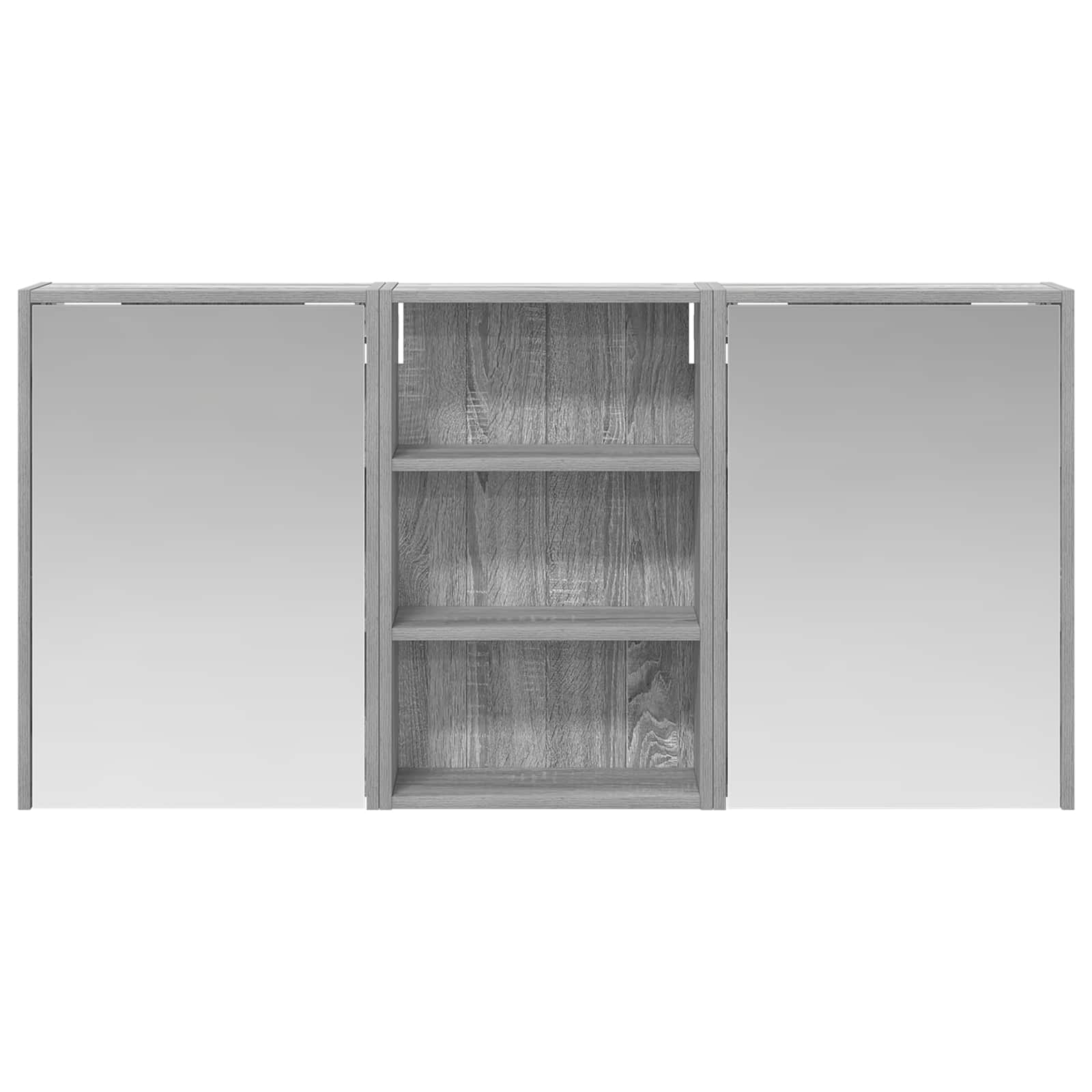 Badkamerkastenset 3 pcs 126 x 16 x 62.5 cm Bewerkt hout