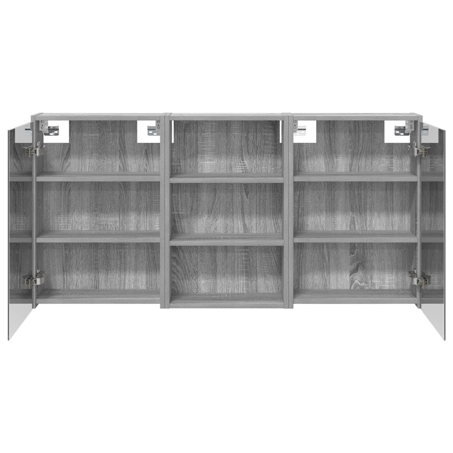 Badkamerkastenset 3 st 126 x 16 x 62.5 cm Bewerkt hout
