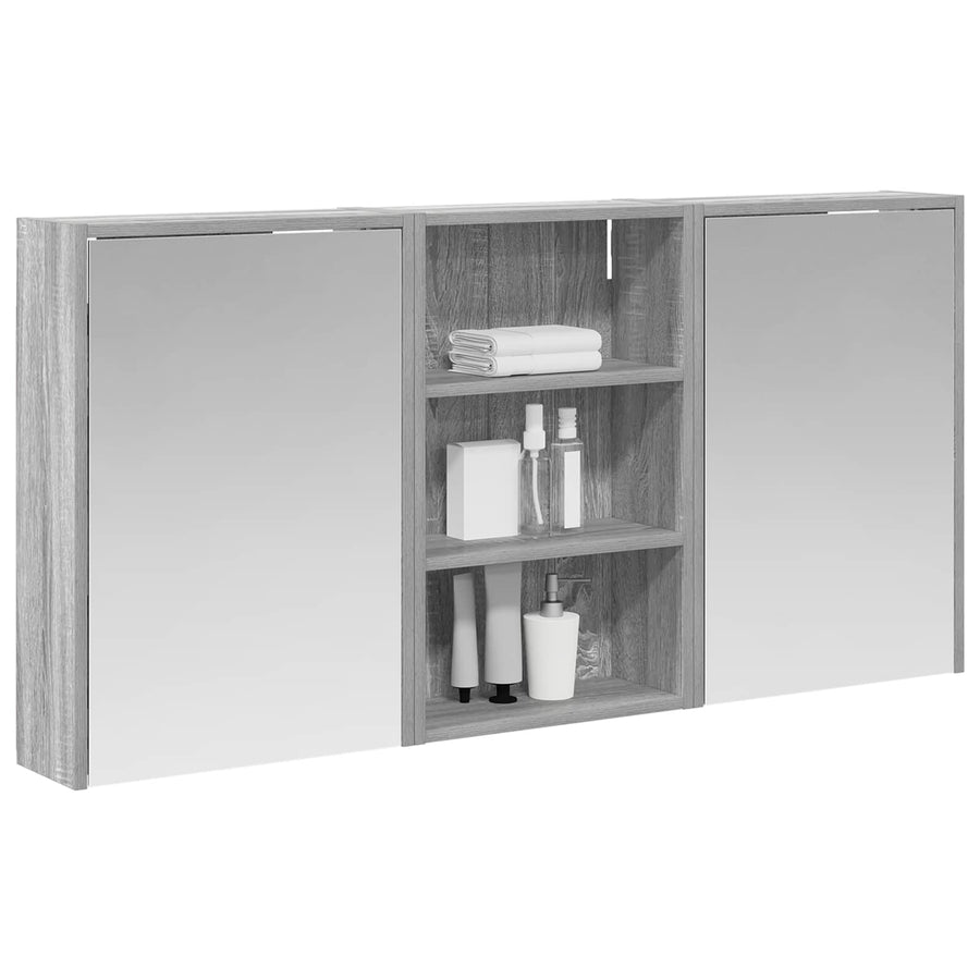 Badkamerkastenset 3 st 126 x 16 x 62.5 cm Bewerkt hout
