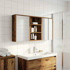Badkamerkastenset 3 stuks 126x16x62.5 cm bewerkt hout