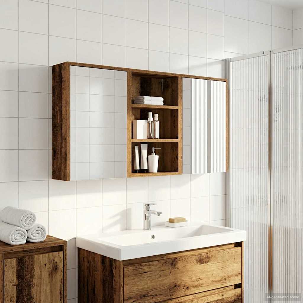 Badkamerkastenset 3 pcs 126 x 16 x 62.5 cm Bewerkt hout