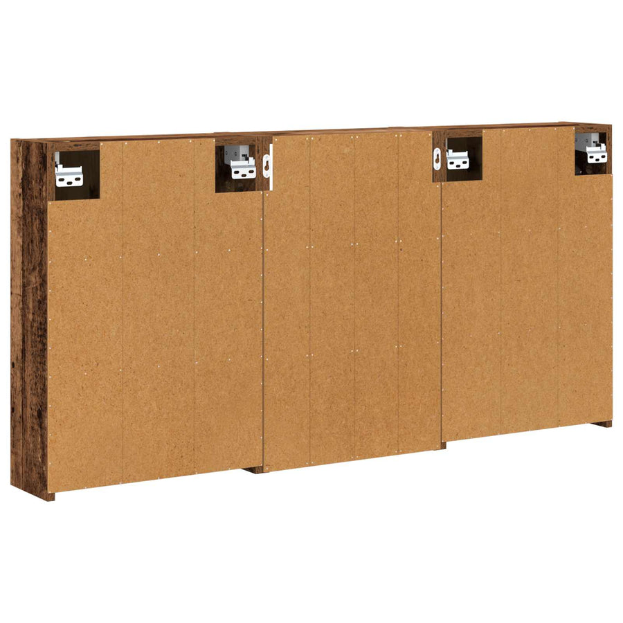 Badkamerkastenset 3 pcs 126 x 16 x 62.5 cm Bewerkt hout