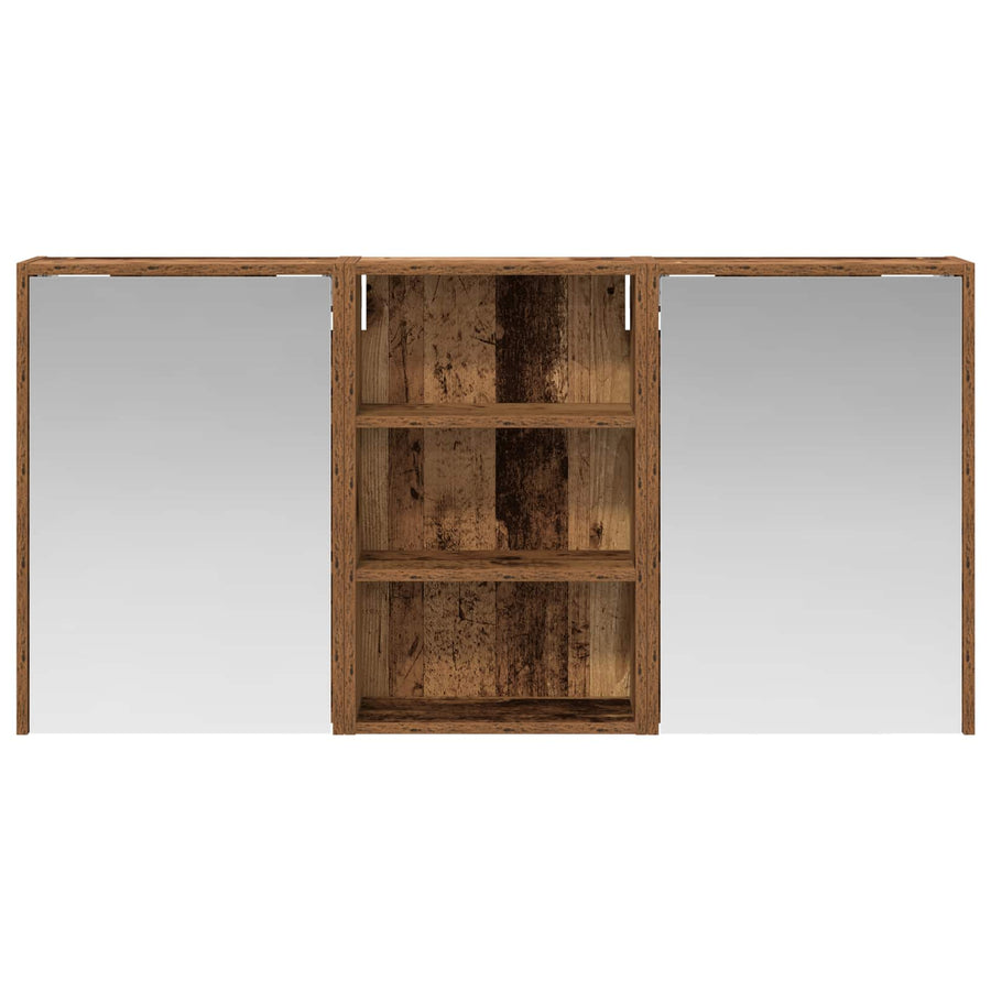 Badkamerkastenset 3 pcs 126 x 16 x 62.5 cm Bewerkt hout
