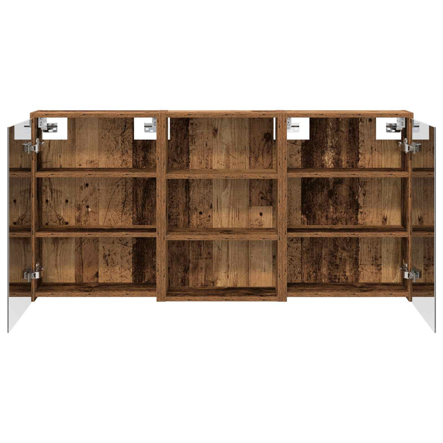 Badkamerkastenset 3 pcs 126 x 16 x 62.5 cm Bewerkt hout
