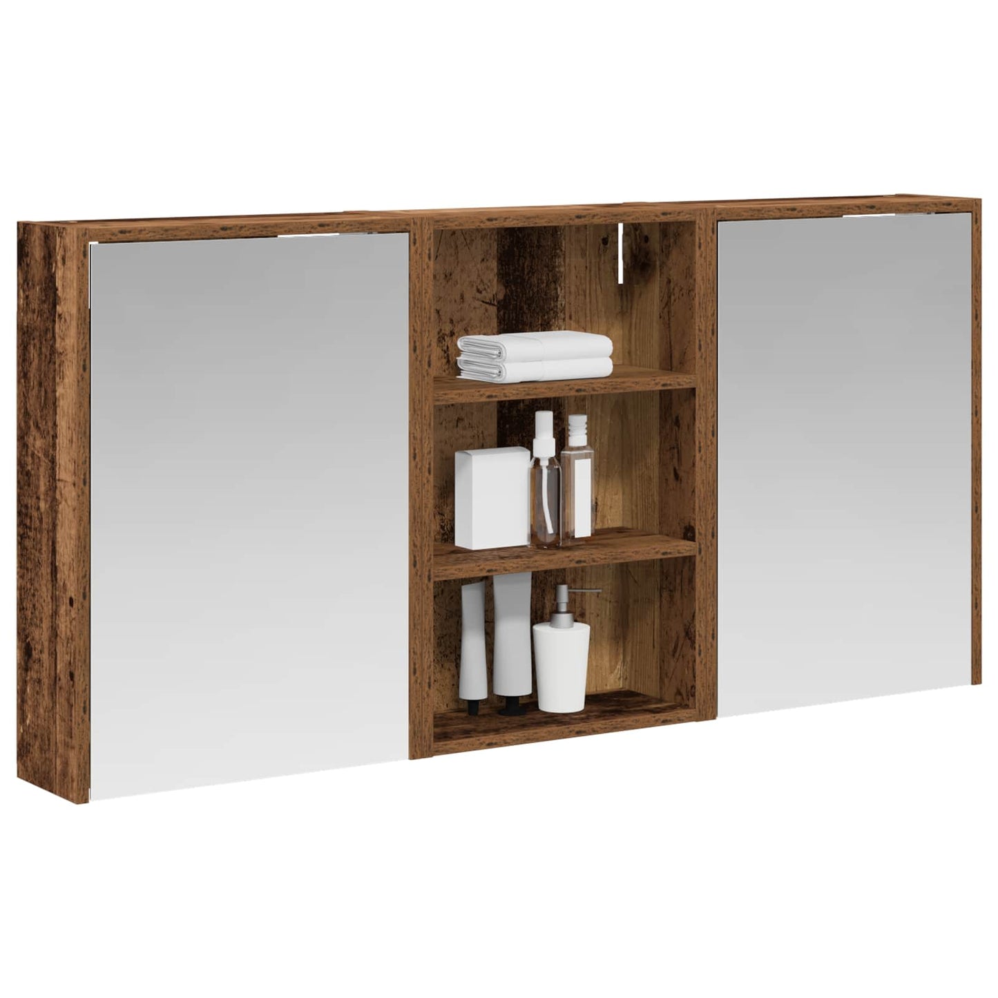 Badkamerkastenset 3 pcs 126 x 16 x 62.5 cm Bewerkt hout