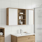 Badkamerkastenset 3 stuks 126x16x62.5 cm bruin wit