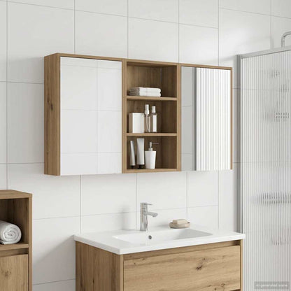 Badkamerkastenset 3 pcs 126 x 16 x 62.5 cm Bewerkt hout
