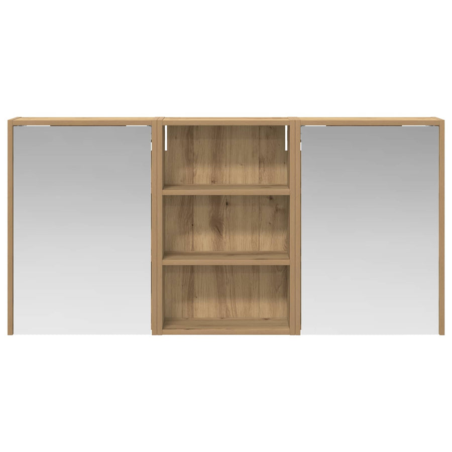 Badkamerkastenset 3 st 126 x 16 x 62.5 cm Bewerkt hout