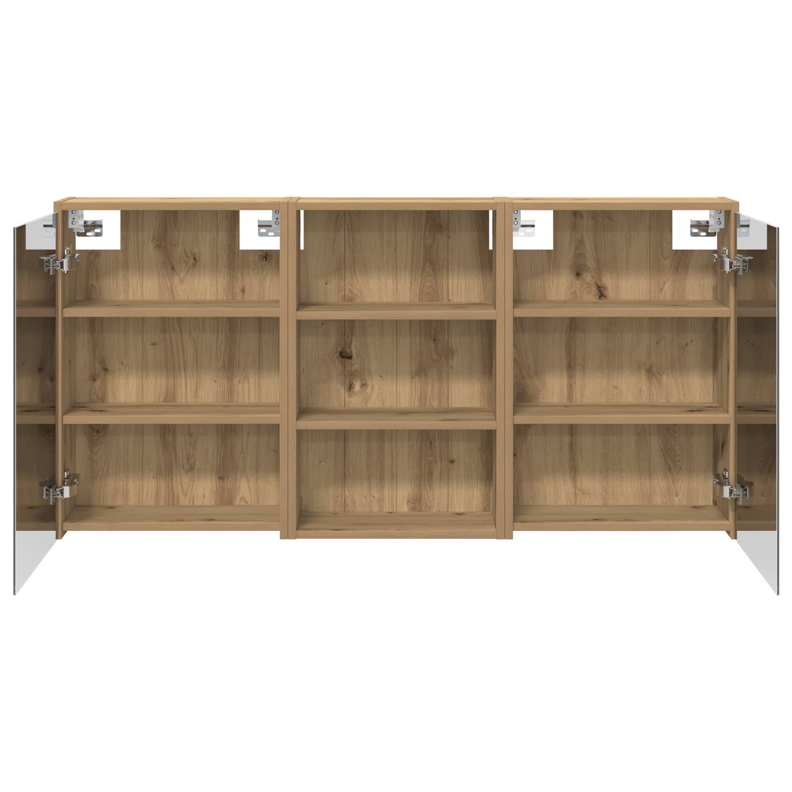 Badkamerkastenset 3 pcs 126 x 16 x 62.5 cm Bewerkt hout