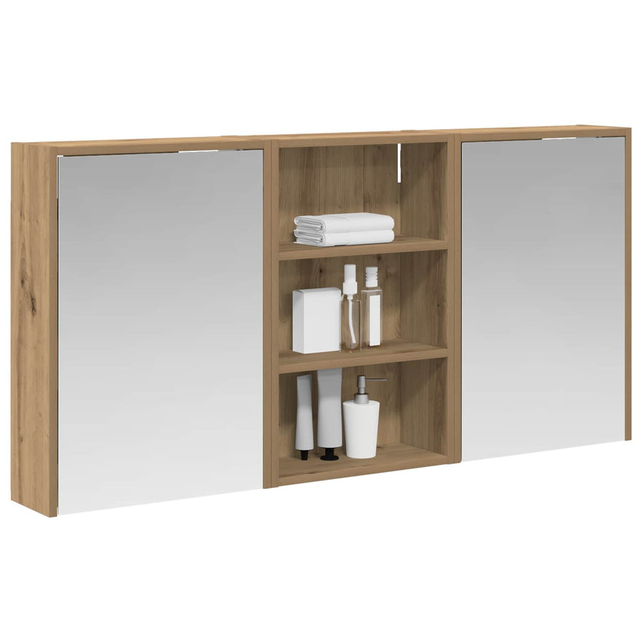 Badkamerkastenset 3 st 126 x 16 x 62.5 cm Bewerkt hout