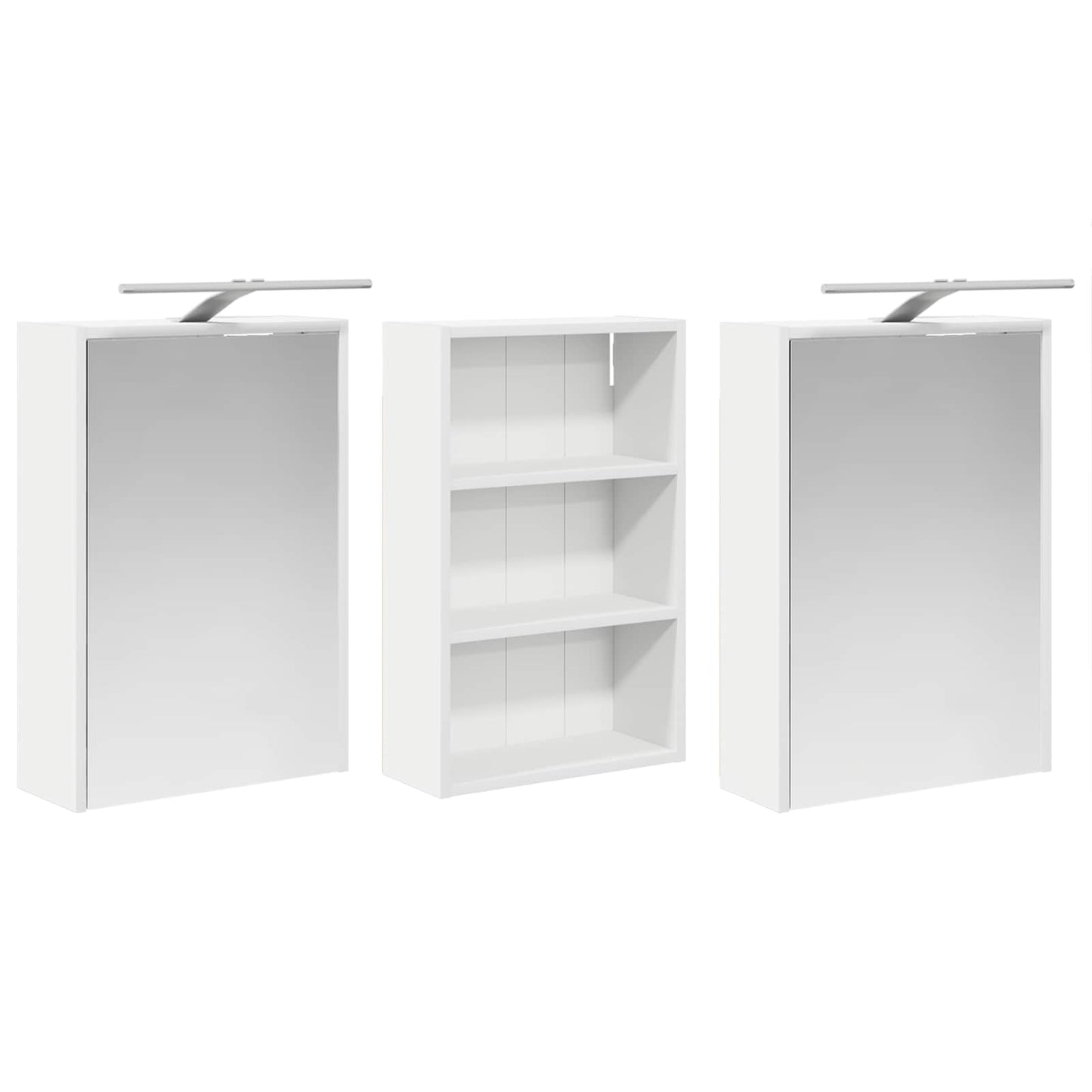 Badkamerkastenset 3 pcs 126 x 16 x 62.5 cm Bewerkt hout