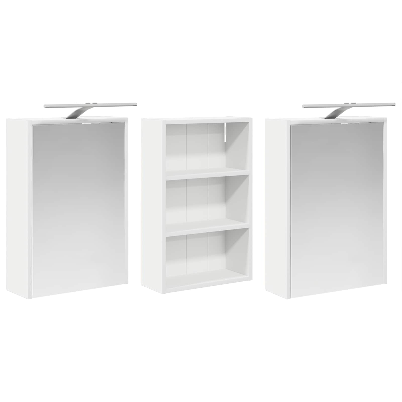 Badkamerkastenset 3 pcs 126 x 16 x 62.5 cm Bewerkt hout