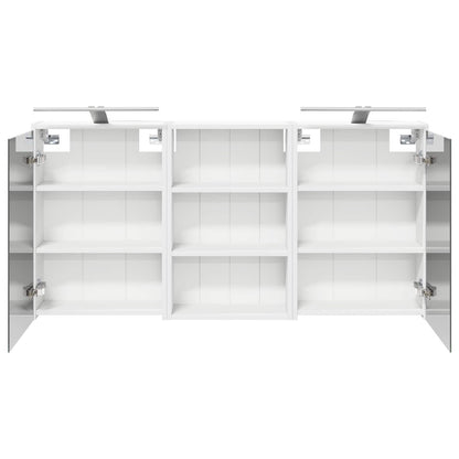 Badkamerkastenset 3 pcs 126 x 16 x 62.5 cm Bewerkt hout