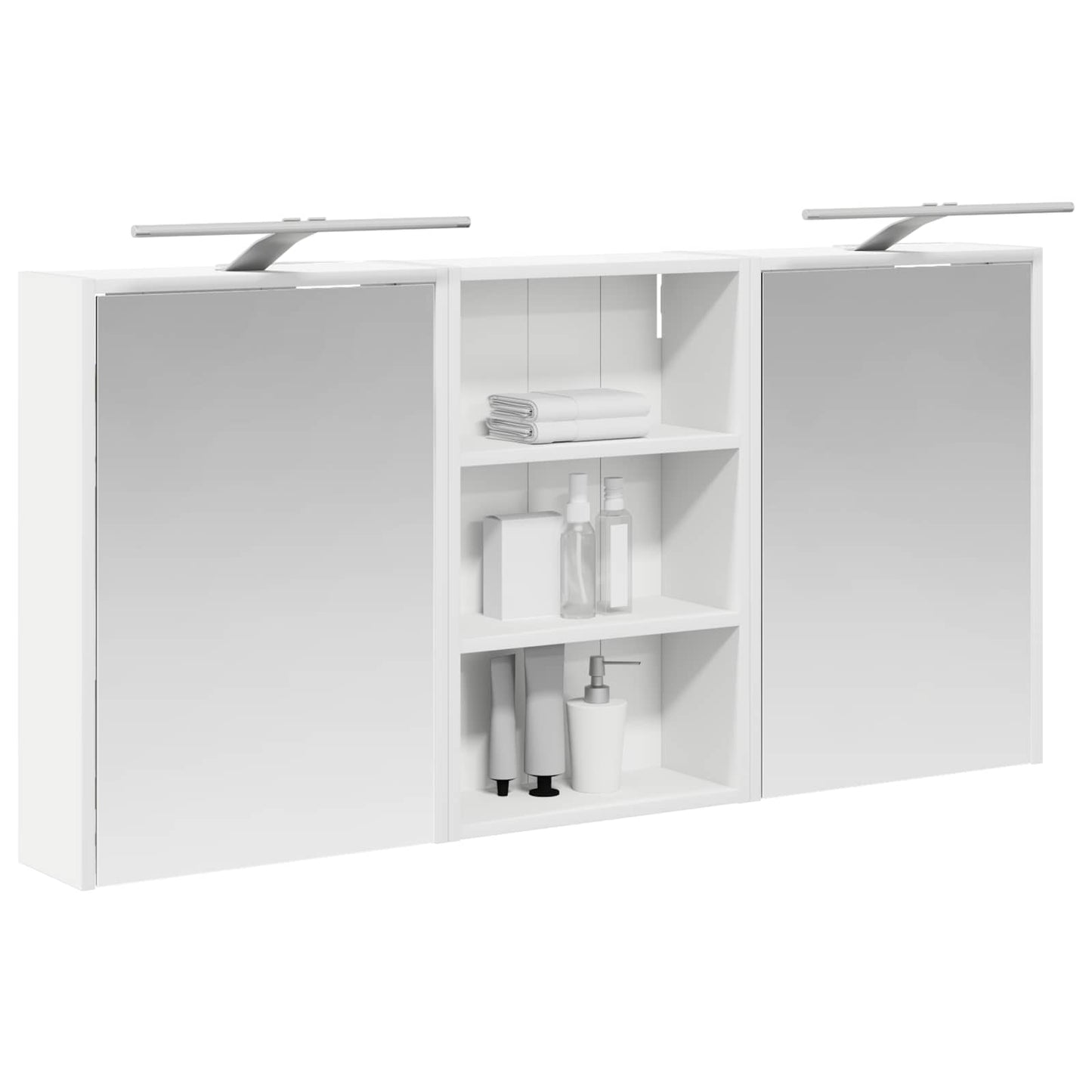 Badkamerkastenset 3 pcs 126 x 16 x 62.5 cm Bewerkt hout