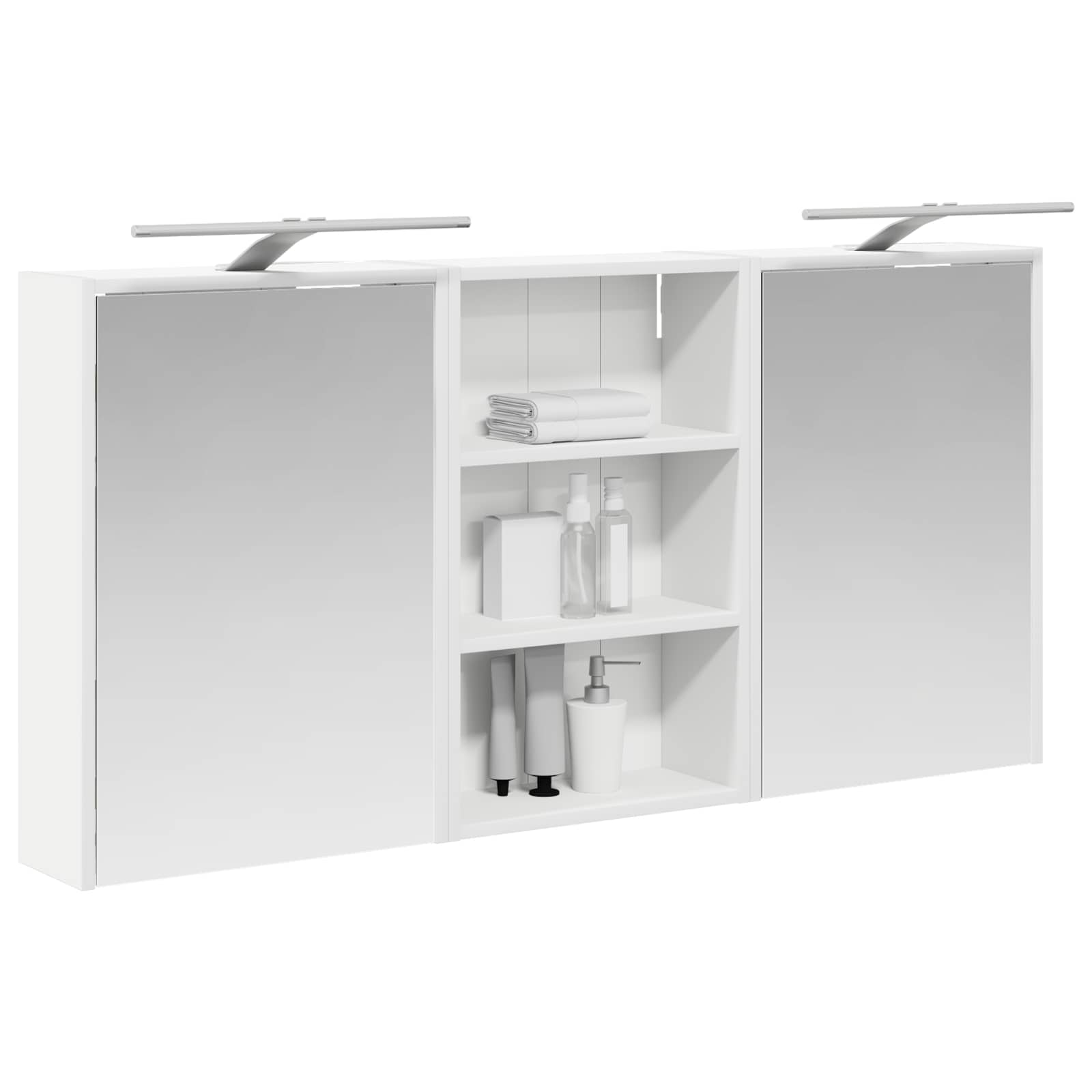 Badkamerkastenset 3 pcs 126 x 16 x 62.5 cm Bewerkt hout
