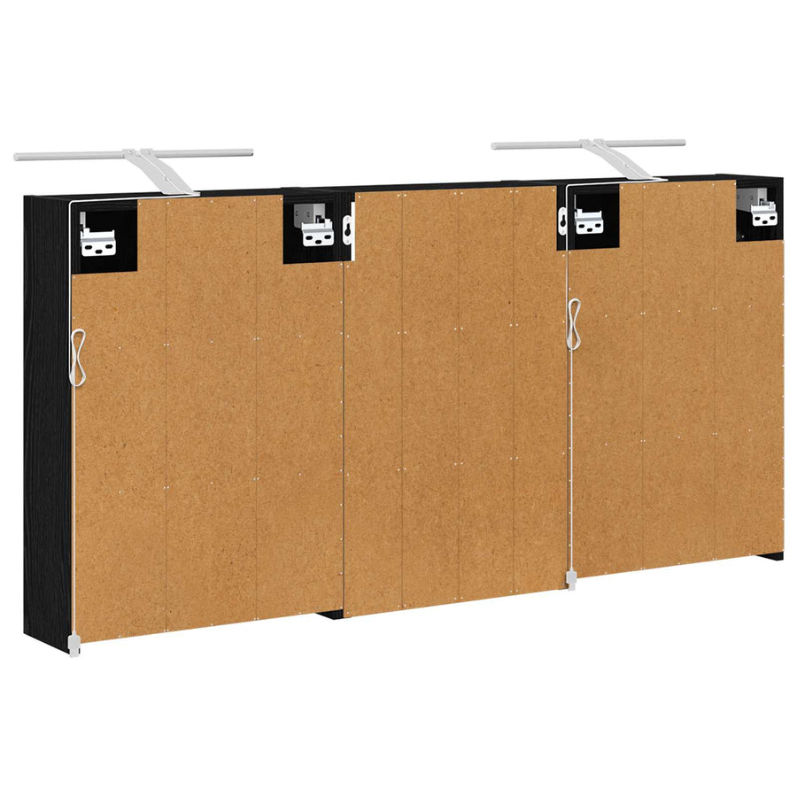 Badkamerkastenset 3 pcs 126 x 16 x 62.5 cm Bewerkt hout