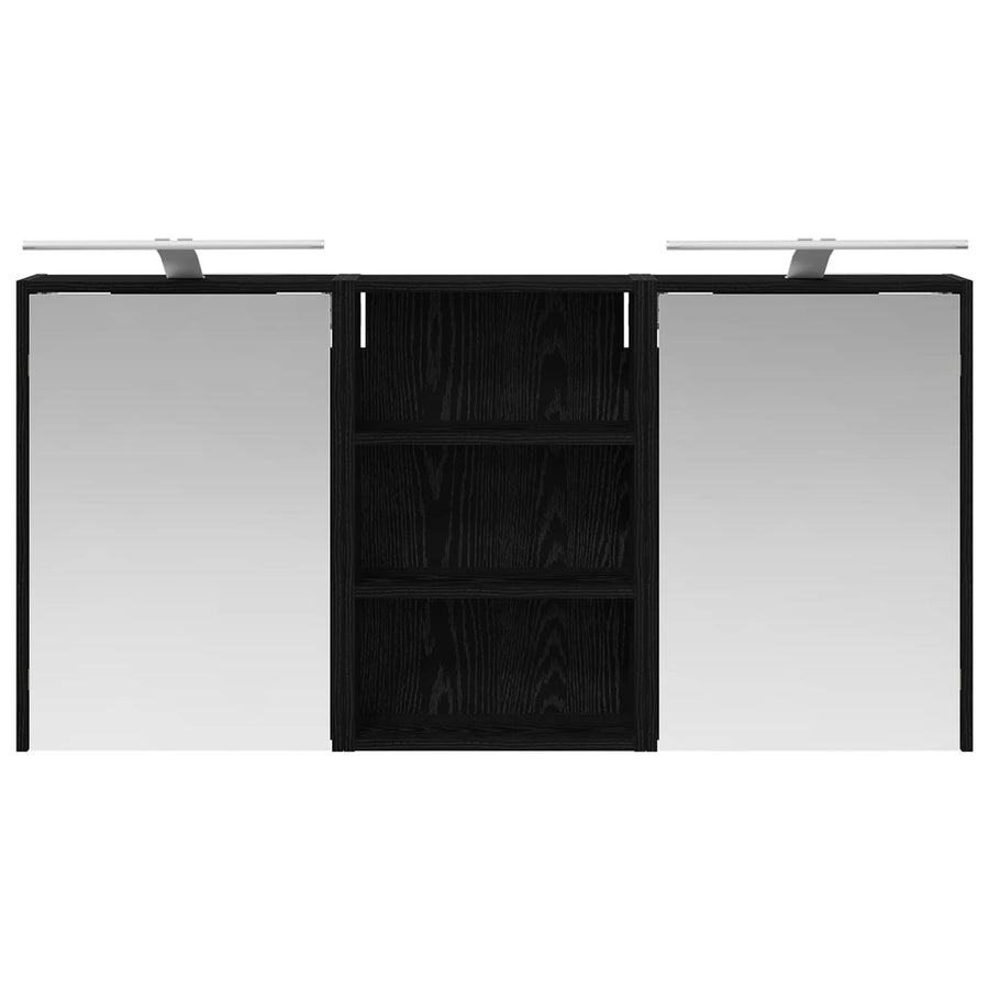 Badkamerkastenset 3 pcs 126 x 16 x 62.5 cm Bewerkt hout