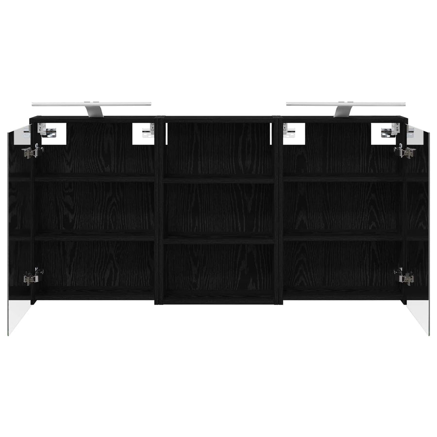 Badkamerkastenset 3 pcs 126 x 16 x 62.5 cm Bewerkt hout