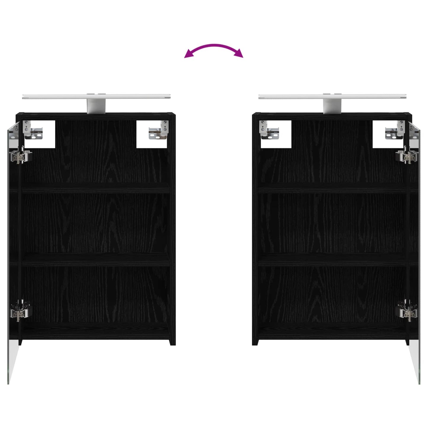 Badkamerkastenset 3 pcs 126 x 16 x 62.5 cm Bewerkt hout