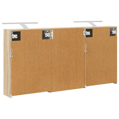 Badkamerkastenset 3 pcs 126 x 16 x 62.5 cm Bewerkt hout