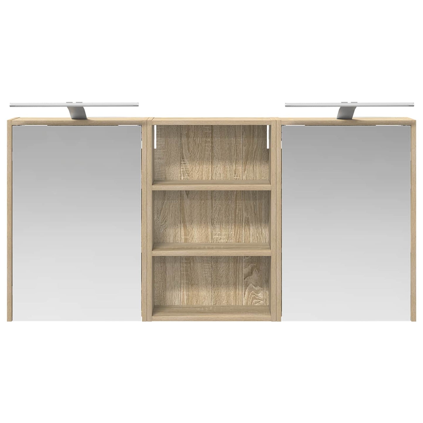 Badkamerkastenset 3 pcs 126 x 16 x 62.5 cm Bewerkt hout