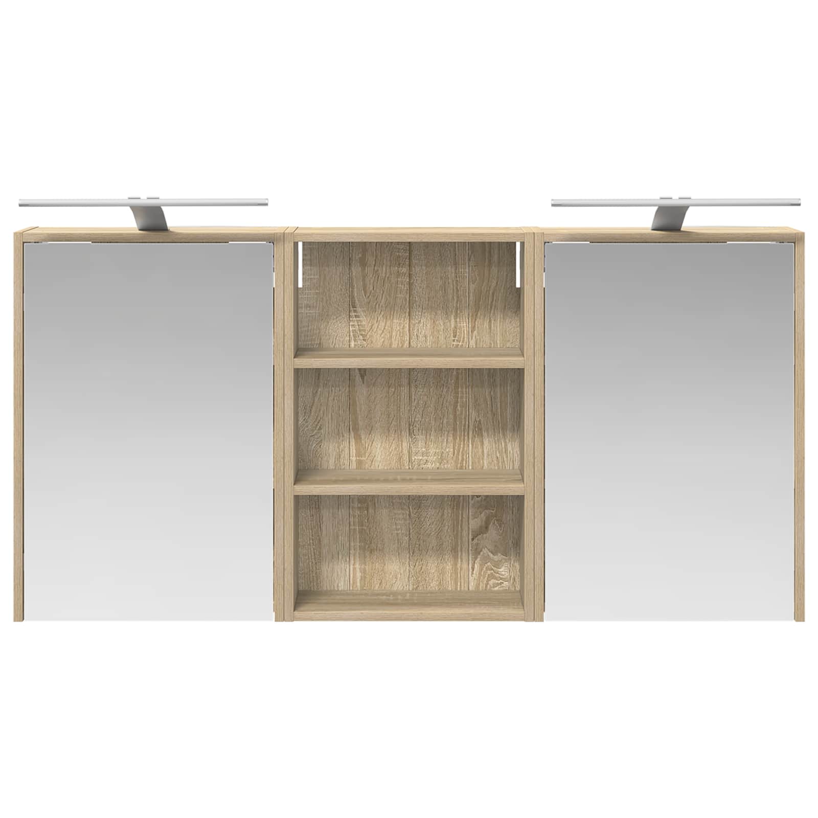 Badkamerkastenset 3 pcs 126 x 16 x 62.5 cm Bewerkt hout