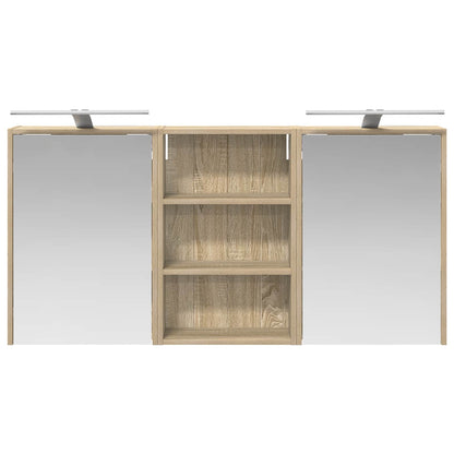 Badkamerkastenset 3 pcs 126 x 16 x 62.5 cm Bewerkt hout