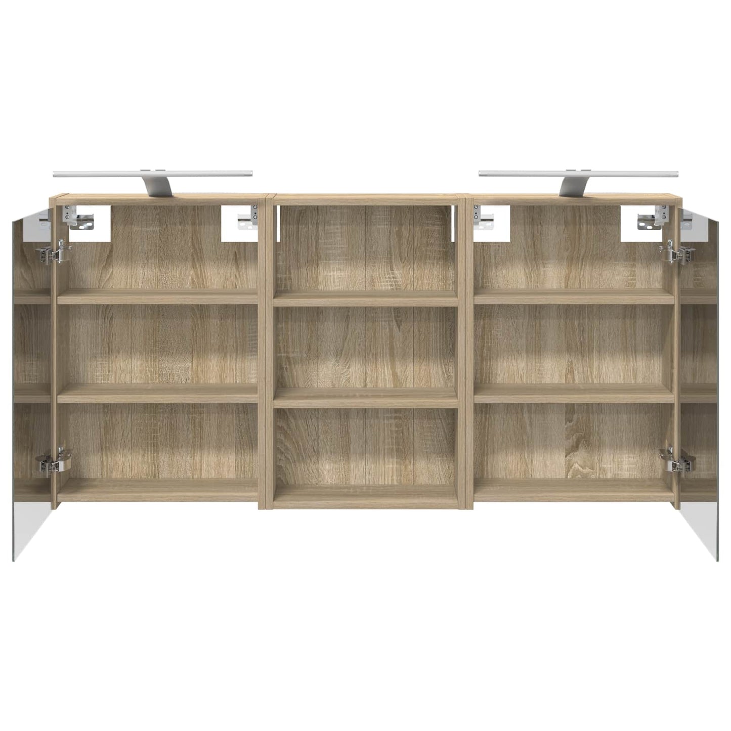 Badkamerkastenset 3 pcs 126 x 16 x 62.5 cm Bewerkt hout