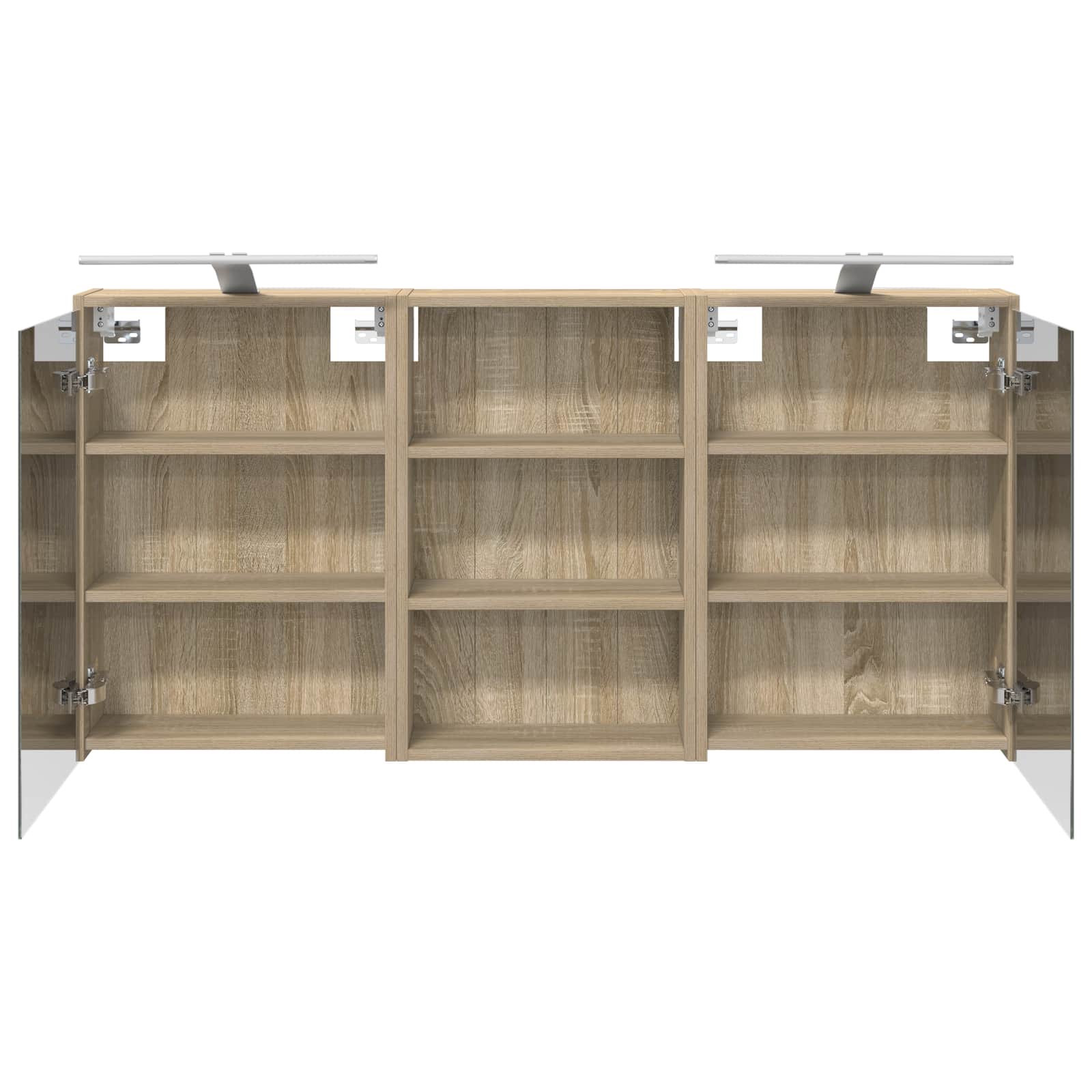 Badkamerkastenset 3 pcs 126 x 16 x 62.5 cm Bewerkt hout