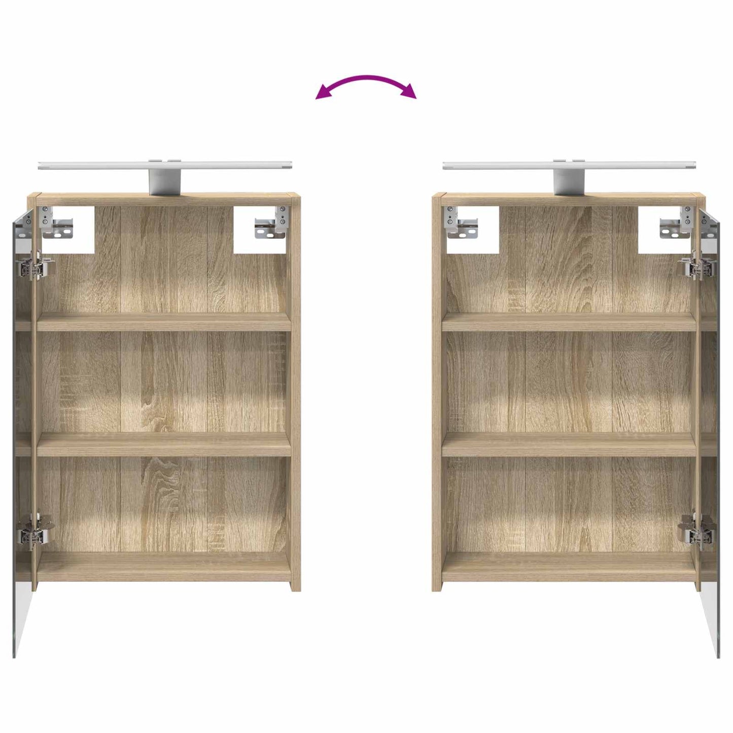 Badkamerkastenset 3 pcs 126 x 16 x 62.5 cm Bewerkt hout