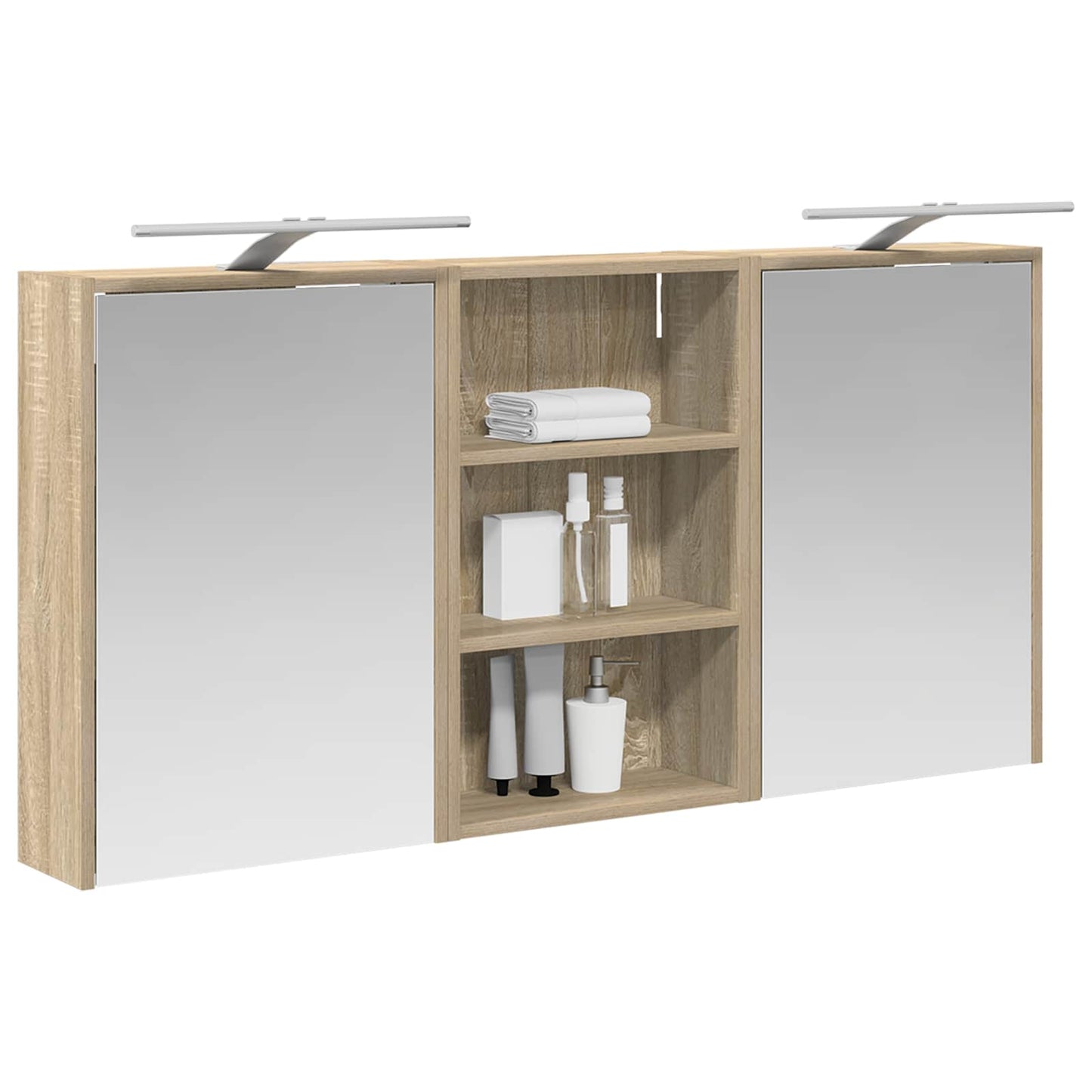Badkamerkastenset 3 pcs 126 x 16 x 62.5 cm Bewerkt hout