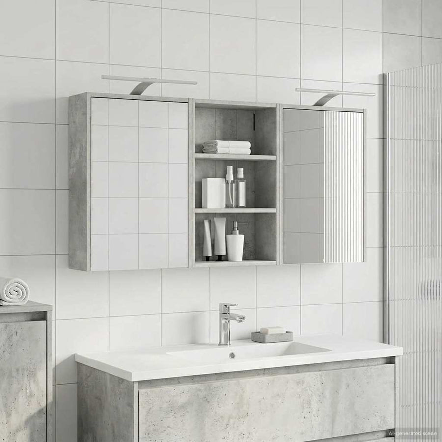 Badkamerkastenset 3 pcs 126 x 16 x 62.5 cm Bewerkt hout