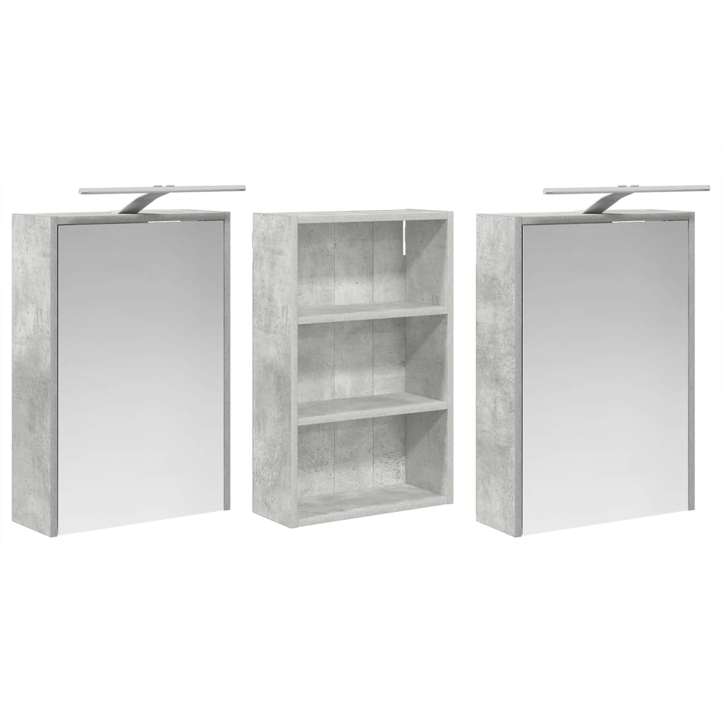 Badkamerkastenset 3 pcs 126 x 16 x 62.5 cm Bewerkt hout