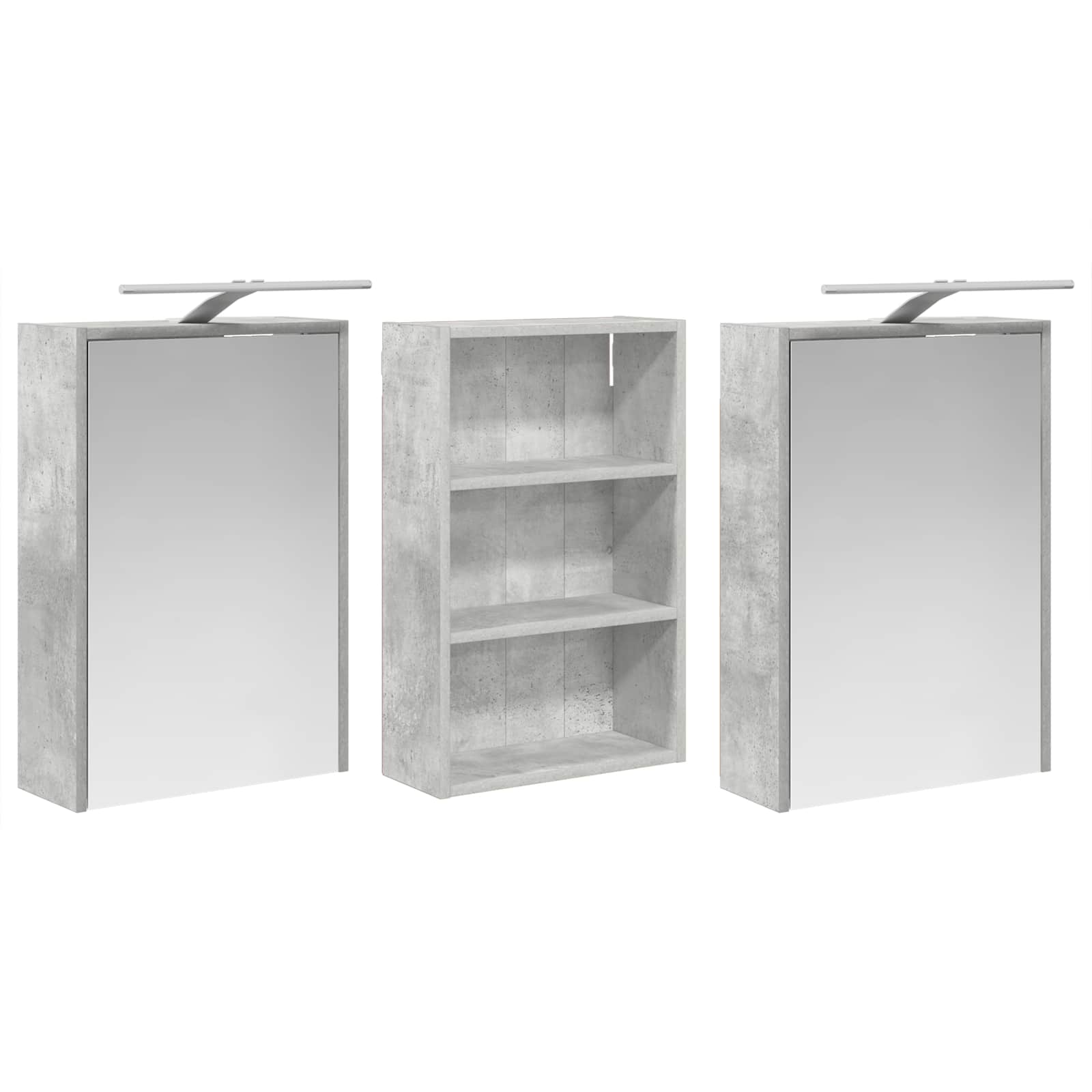 Badkamerkastenset 3 pcs 126 x 16 x 62.5 cm Bewerkt hout
