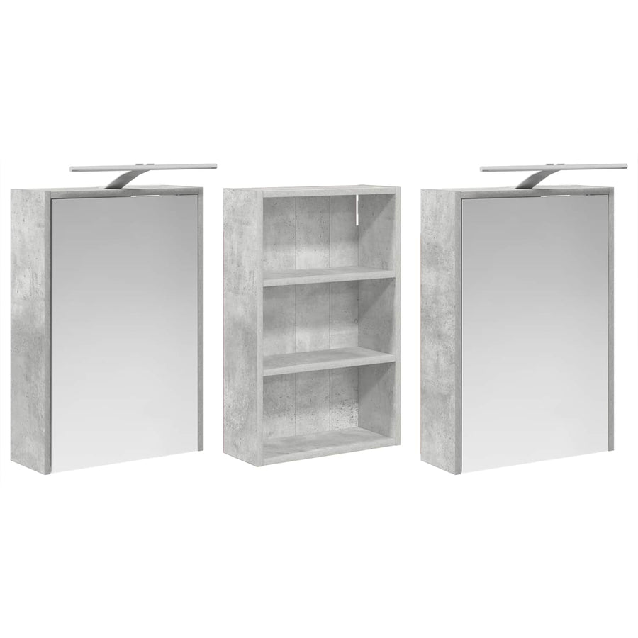 Badkamerkastenset 3 pcs 126 x 16 x 62.5 cm Bewerkt hout
