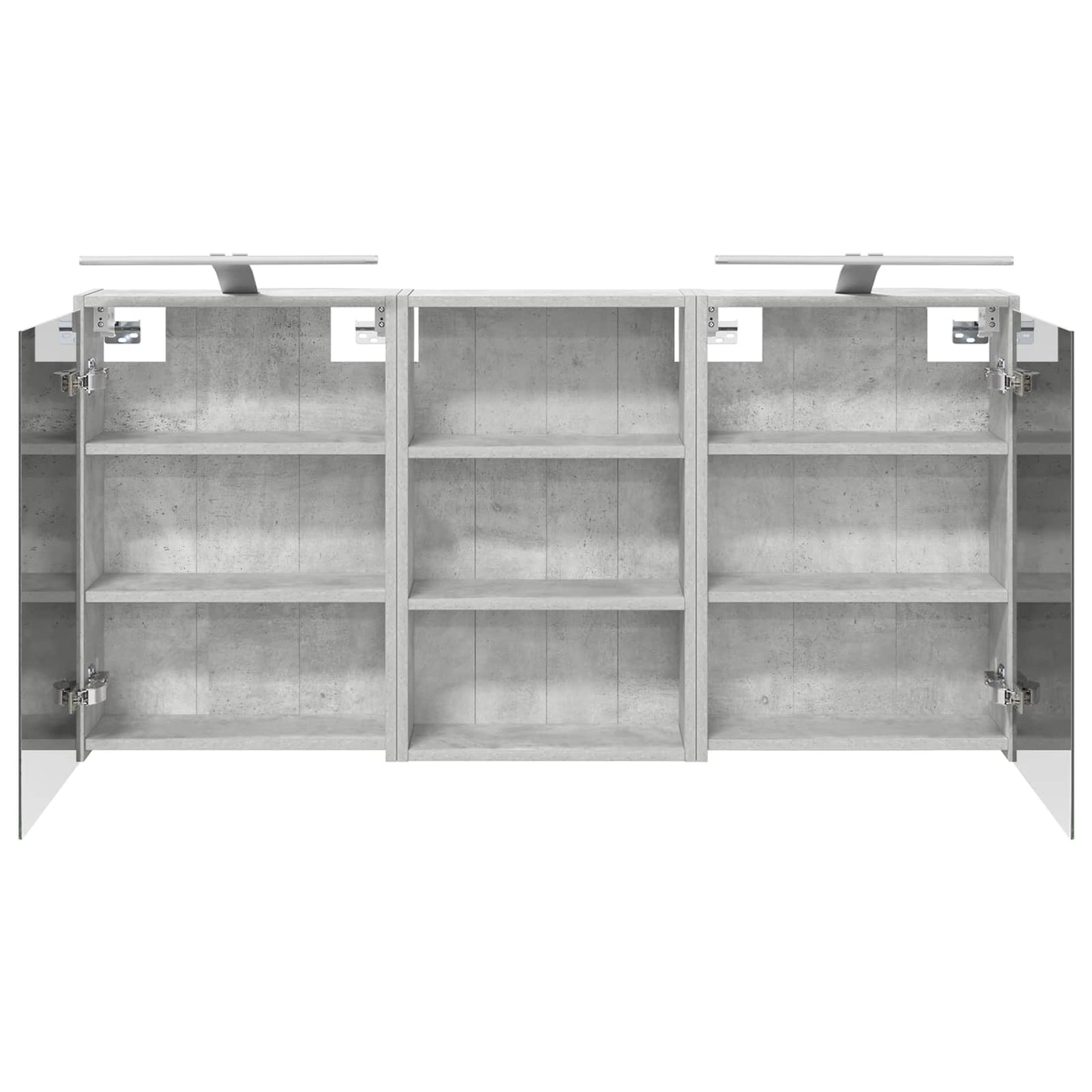 Badkamerkastenset 3 pcs 126 x 16 x 62.5 cm Bewerkt hout