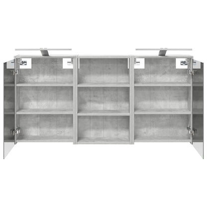 Badkamerkastenset 3 pcs 126 x 16 x 62.5 cm Bewerkt hout