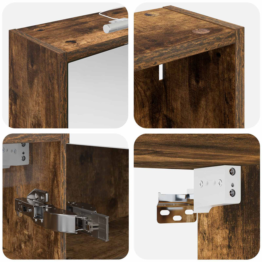 Badkamerkastenset 3 pcs 126 x 16 x 62.5 cm Bewerkt hout