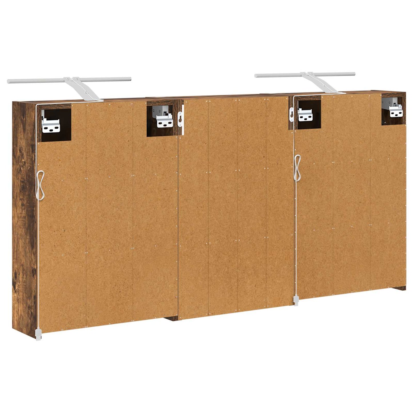 Badkamerkastenset 3 pcs 126 x 16 x 62.5 cm Bewerkt hout