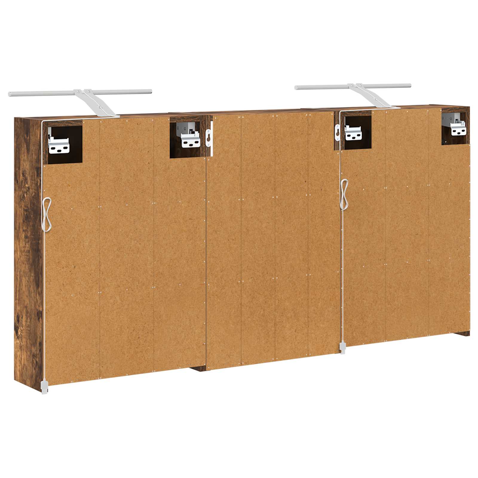 Badkamerkastenset 3 pcs 126 x 16 x 62.5 cm Bewerkt hout