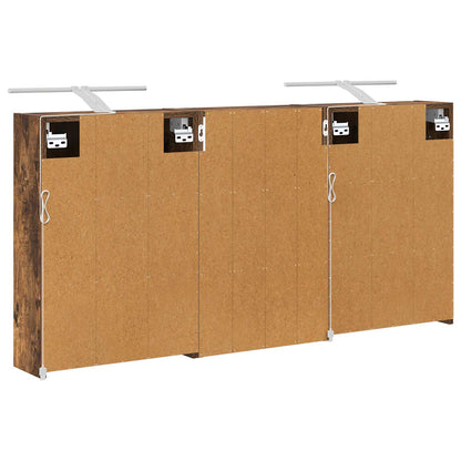 Badkamerkastenset 3 pcs 126 x 16 x 62.5 cm Bewerkt hout