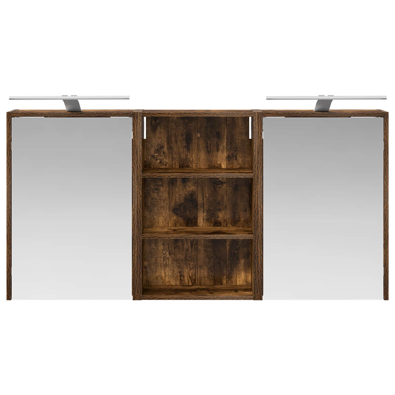 Badkamerkastenset 3 pcs 126 x 16 x 62.5 cm Bewerkt hout