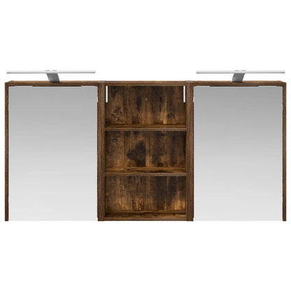 Badkamerkastenset 3 pcs 126 x 16 x 62.5 cm Bewerkt hout