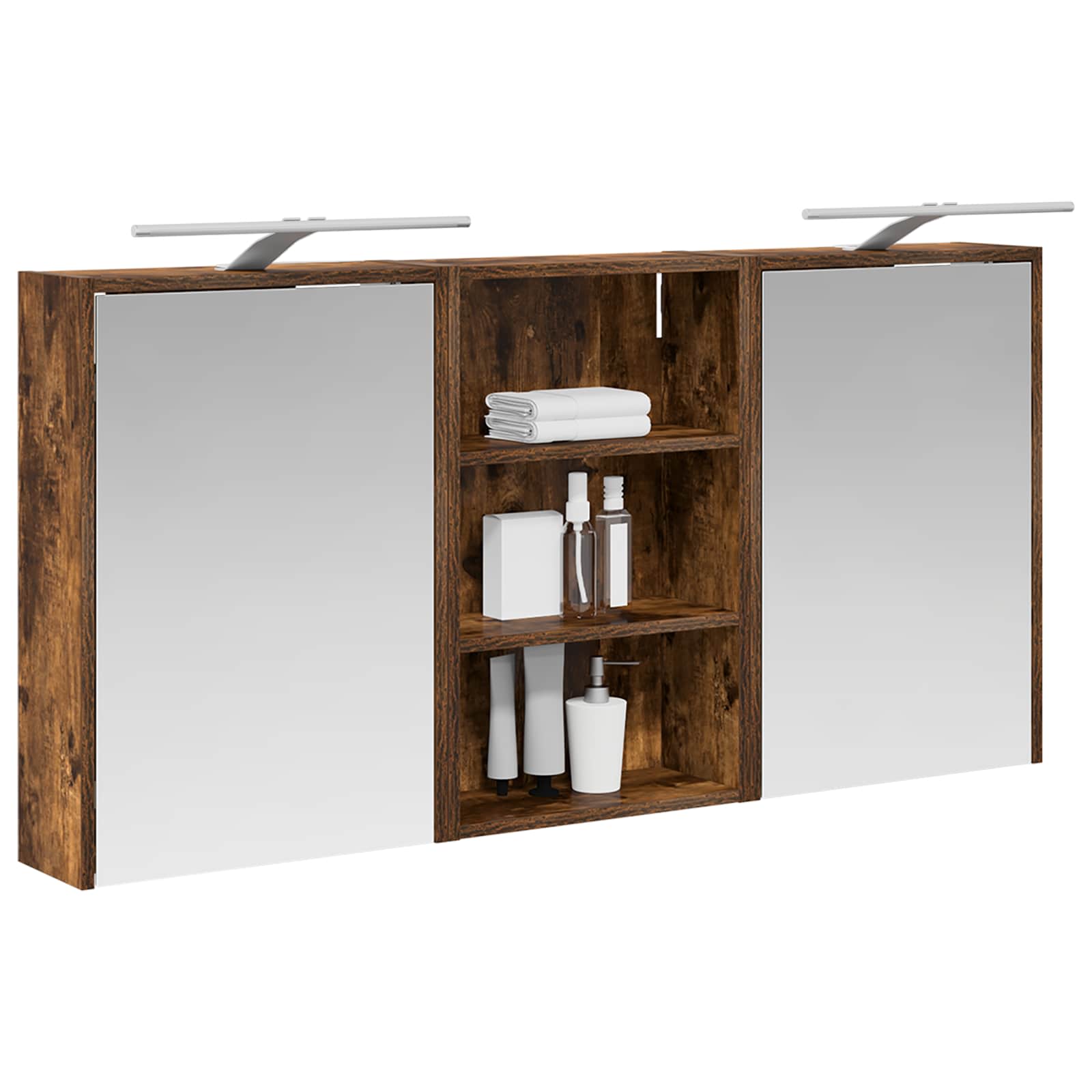 Badkamerkastenset 3 pcs 126 x 16 x 62.5 cm Bewerkt hout