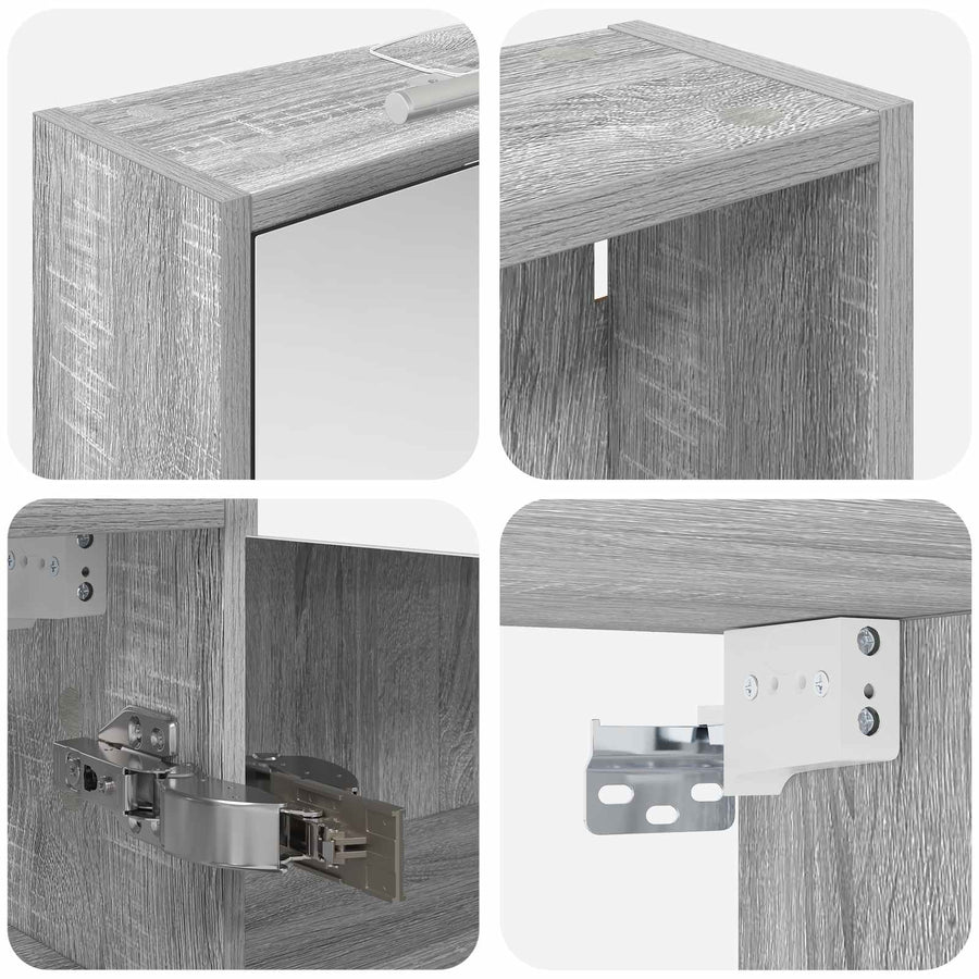 Badkamerkastenset 3 pcs 126 x 16 x 62.5 cm Bewerkt hout