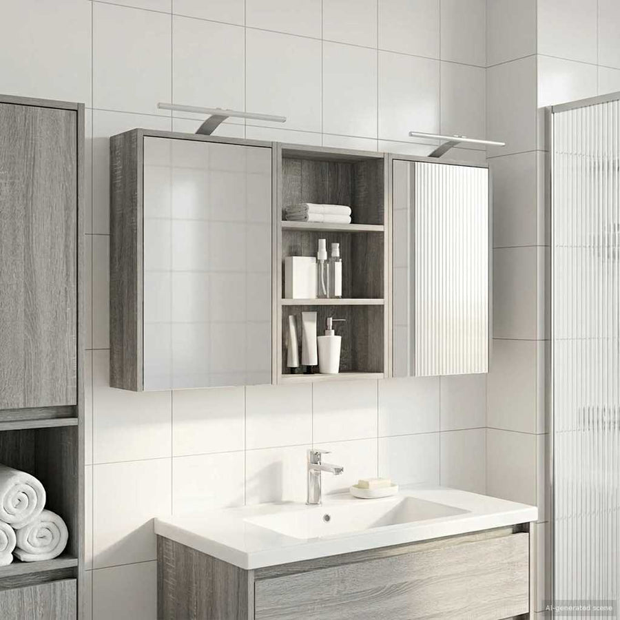 Badkamerkastenset 3 pcs 126 x 16 x 62.5 cm Bewerkt hout