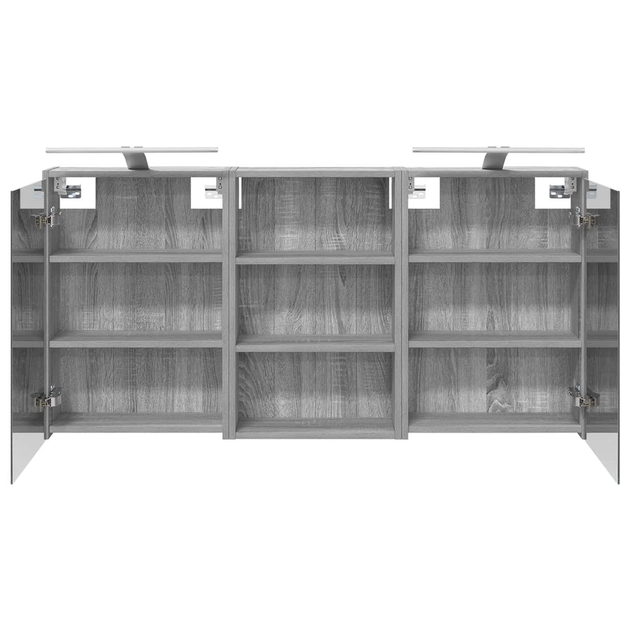 Badkamerkastenset 3 pcs 126 x 16 x 62.5 cm Bewerkt hout