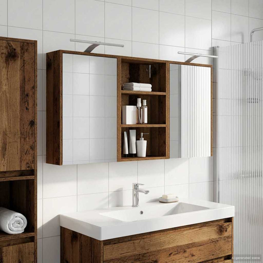 Badkamerkastenset 3 pcs 126 x 16 x 62.5 cm Bewerkt hout