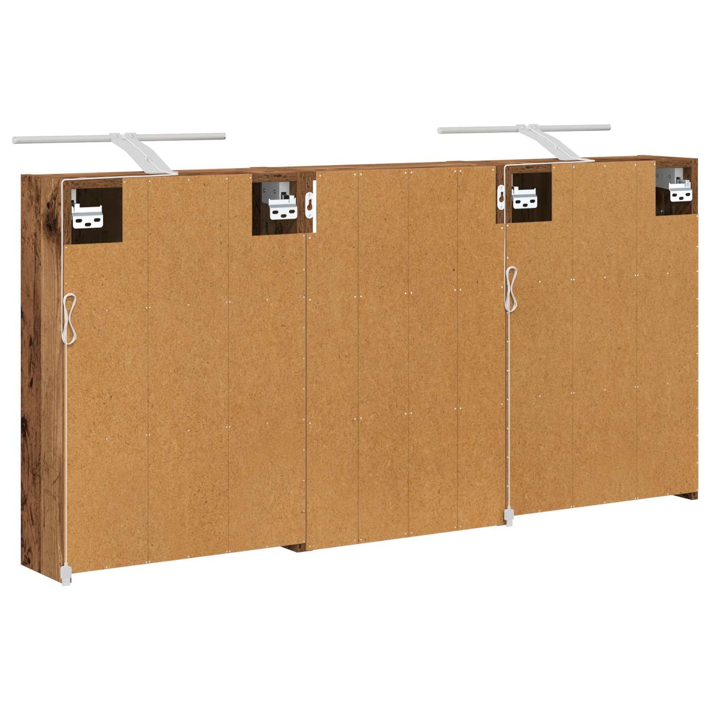 Badkamerkastenset 3 pcs 126 x 16 x 62.5 cm Bewerkt hout