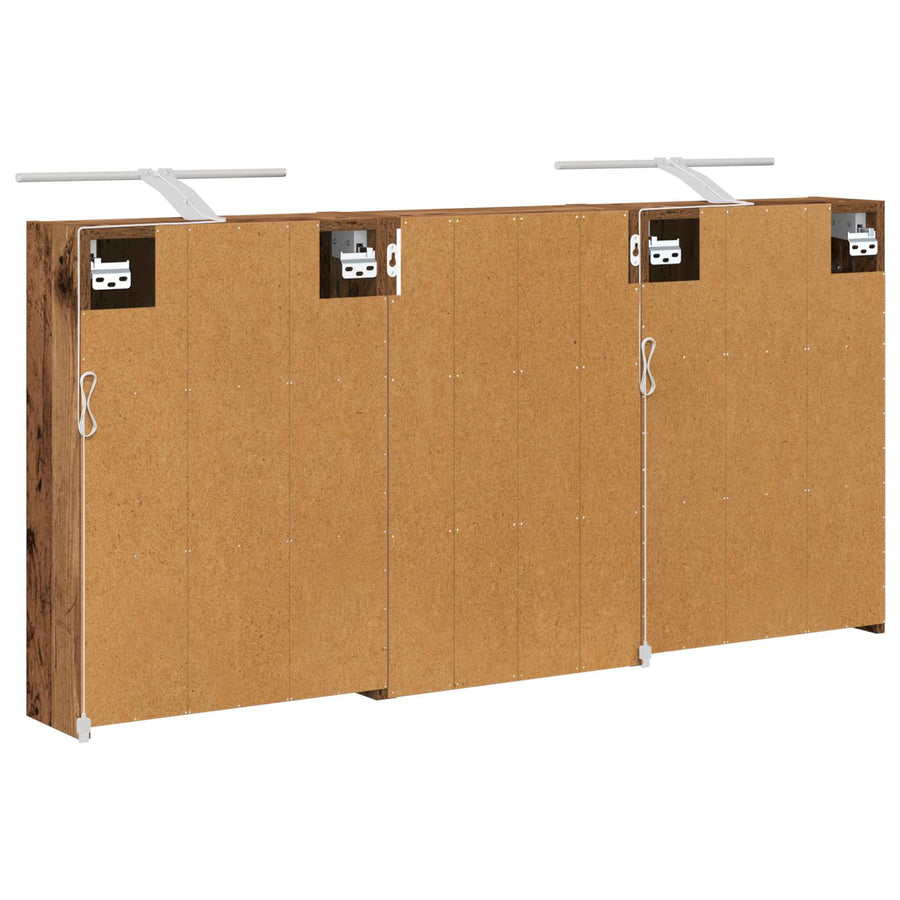 Badkamerkastenset 3 pcs 126 x 16 x 62.5 cm Bewerkt hout